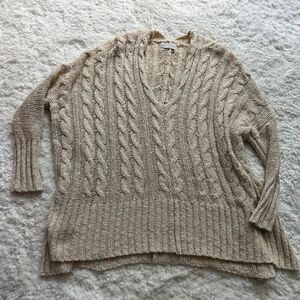 American Threads Knit V-Neck Long Sleeve Sweater S